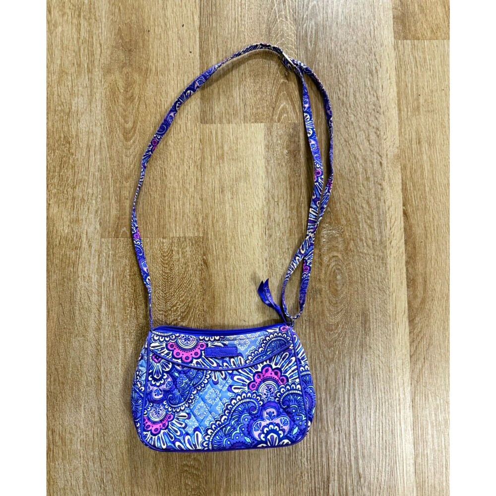 Vera Bradley Quilted Lilac Tapestry Paisley Small Crossbody Bag Purse VTG